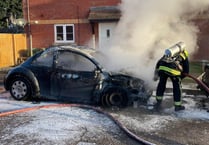 Crediton firefighters put out car fire
