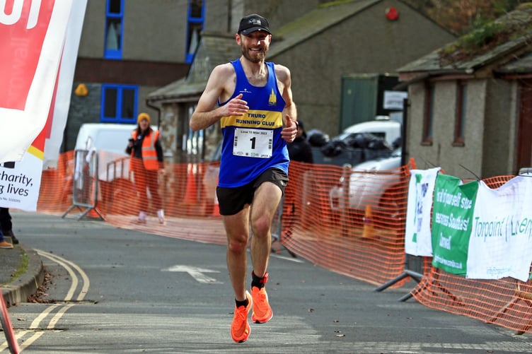 Truro Running Club's Steve Reynolds who won the men's race at the Looe 10 Miler on February 26 2023.