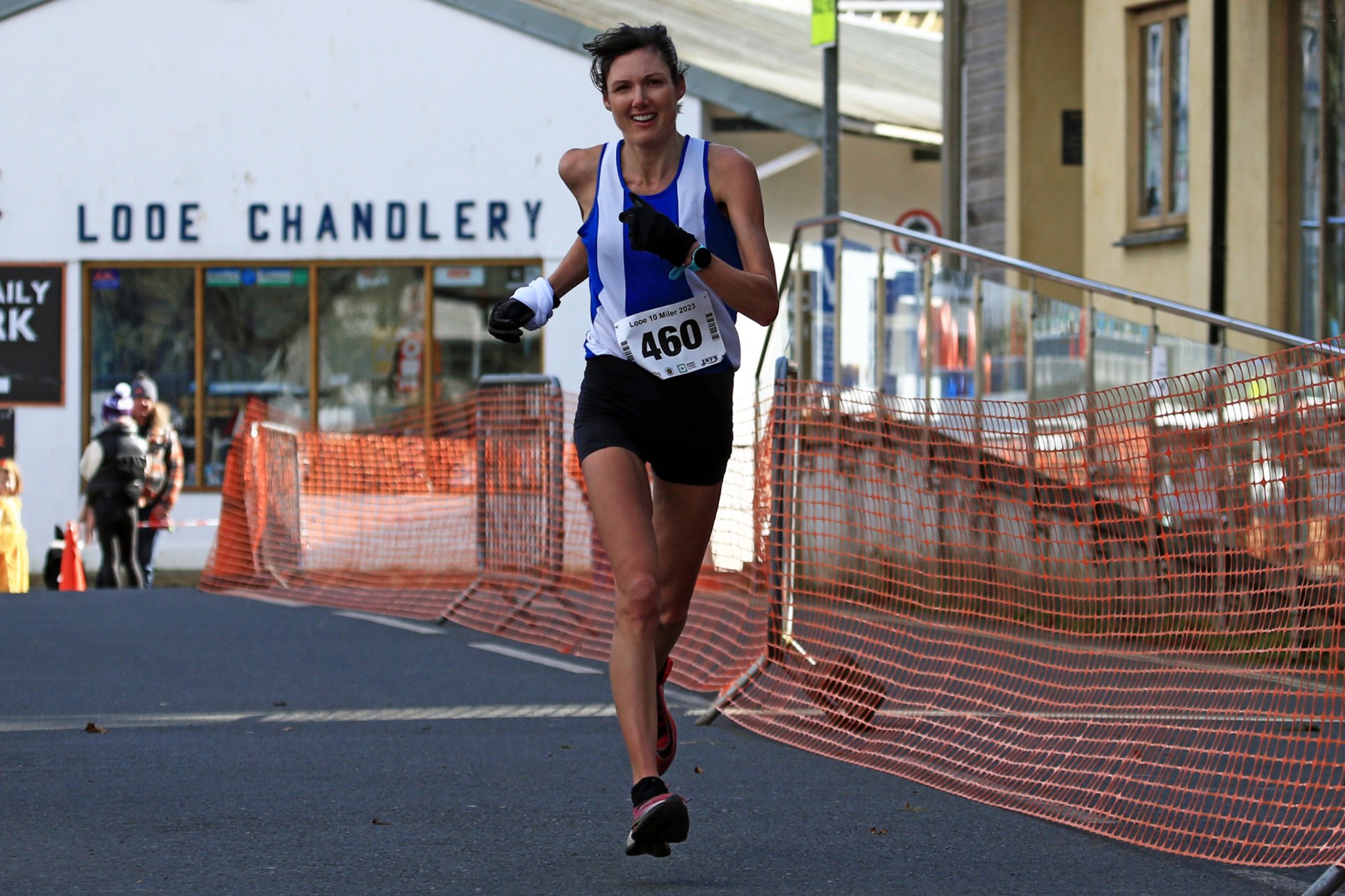 Sarah Hoskin, winner of the women's race at the 2023 Looe 10 miler.