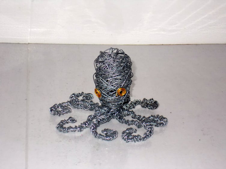 A wire sculpture made by Daniel O’Connell