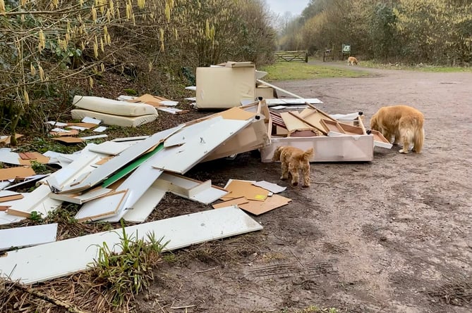 The waste was dumped late last week at the start of the Meon Valley Trail in West Meon