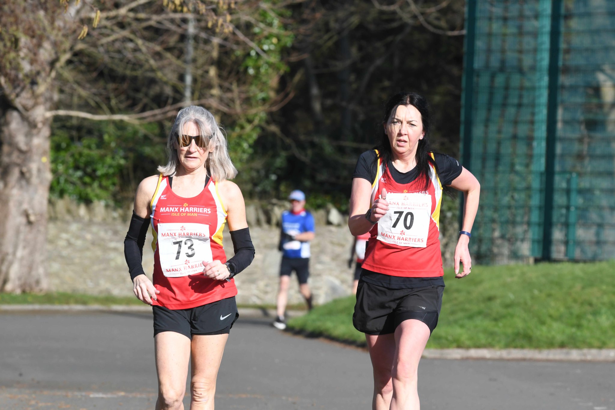 Marie Jackson (left) was the leading female in the 20km walk in third place, with Jayne Farquhar runner-up in fifth (DK230225(68))