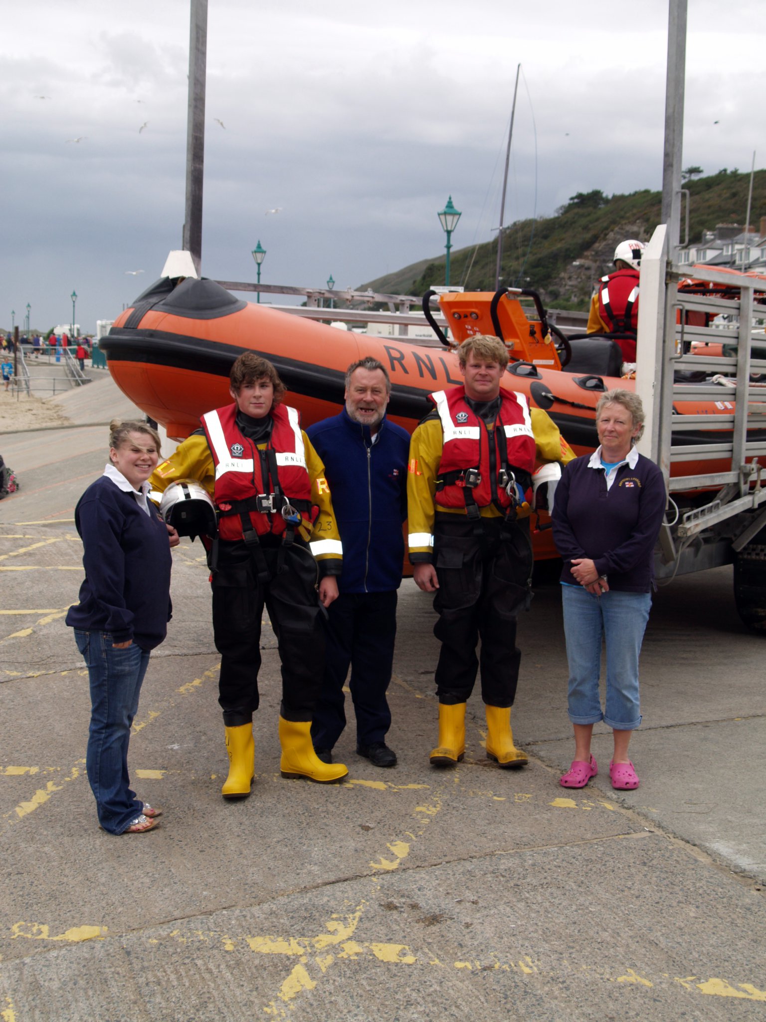 Two Gwynedd families who play a role in supporting their local RNLIs: Bethan Edwards and her family in Aberdyfi, and Ifer and Iago in Criccieth
