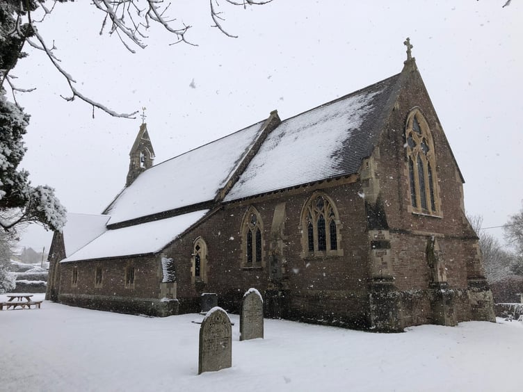 Llangrove Church in the snow