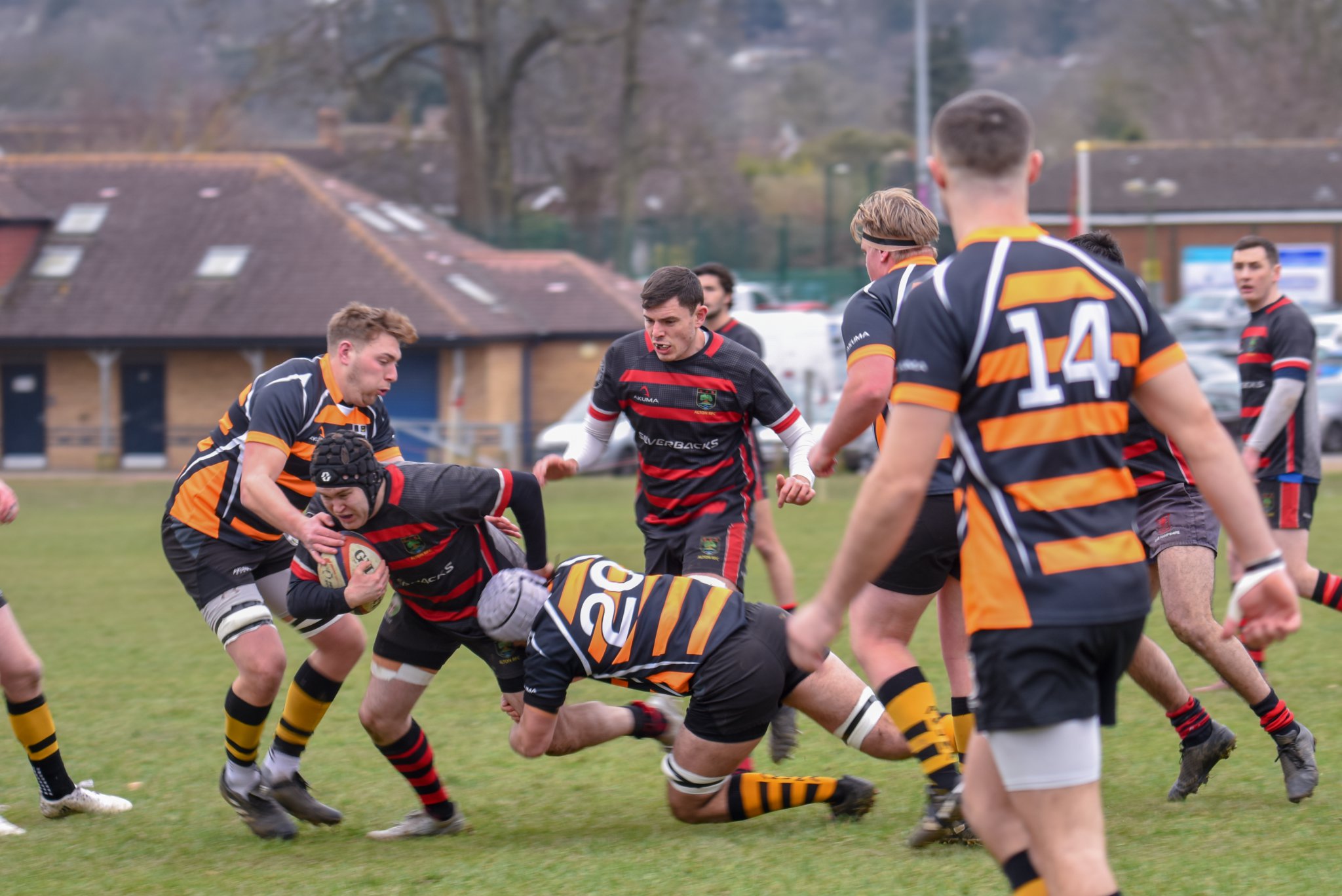 Action from Alton’s 24-21 defeat against Portsmouth in Hampshire 1
