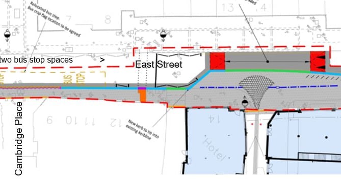 Crest Nicholson's original East Street bus stops proposal