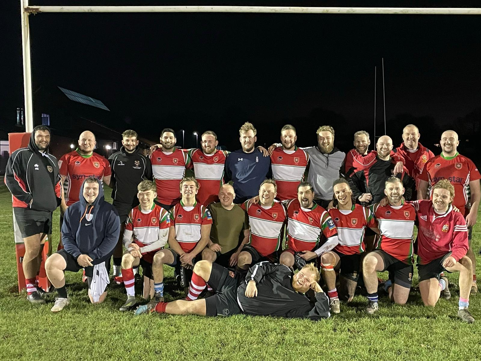 Petersfield’s second team were all smiles after their 55-10 victory against Chichester’s third team