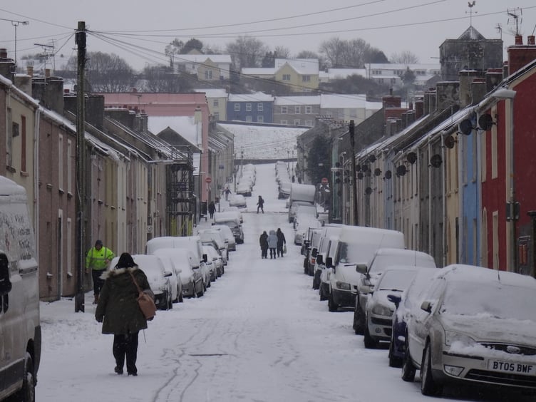 Snow in Pembroke Dock, March 2018