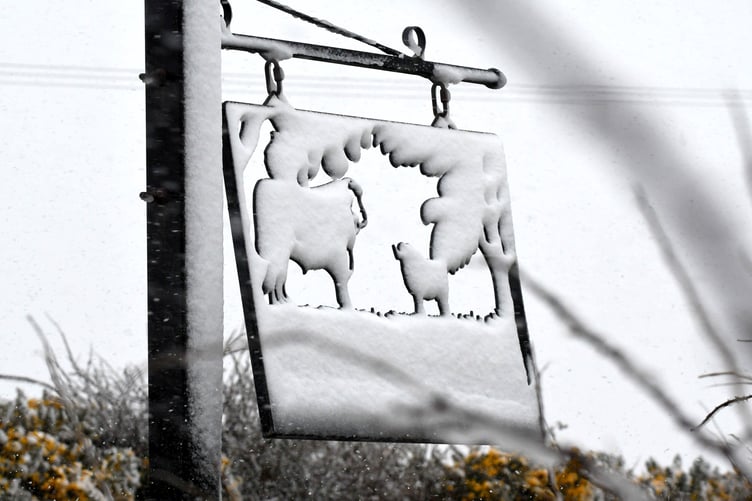 Snow and ice at Cronk y Voddy during the afternoon of Thursday, March 9