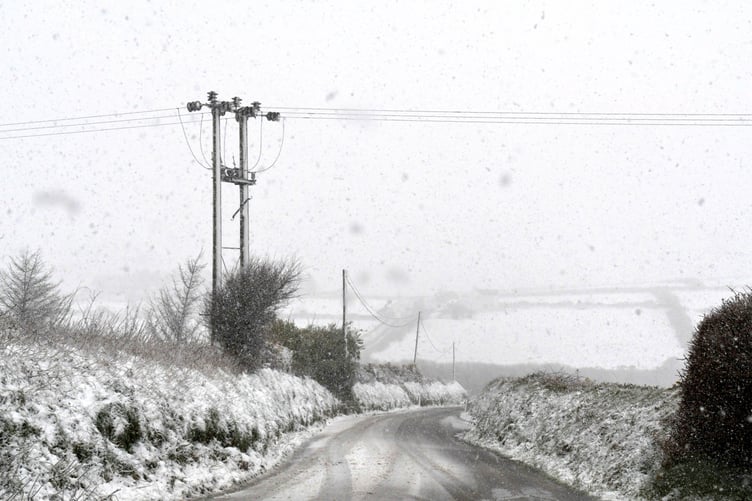 Snow and ice at Cronk y Voddy during the afternoon of Thursday, March 9