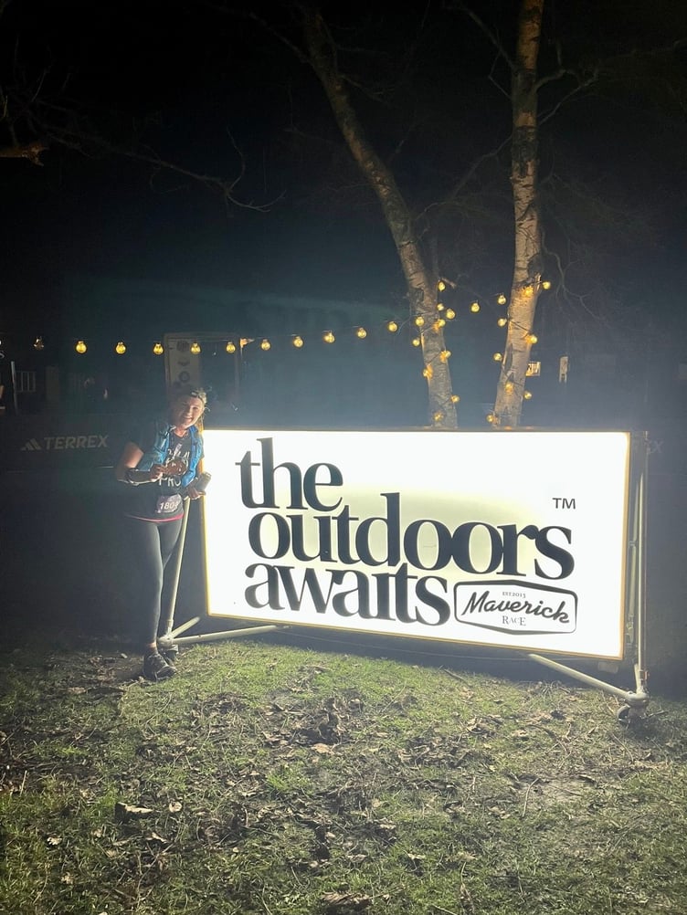 Rosie Dyke at the finish of the Sussex Dark Trail race