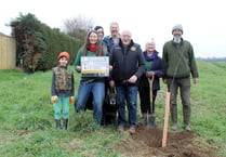 Residents plant their own apple orchard