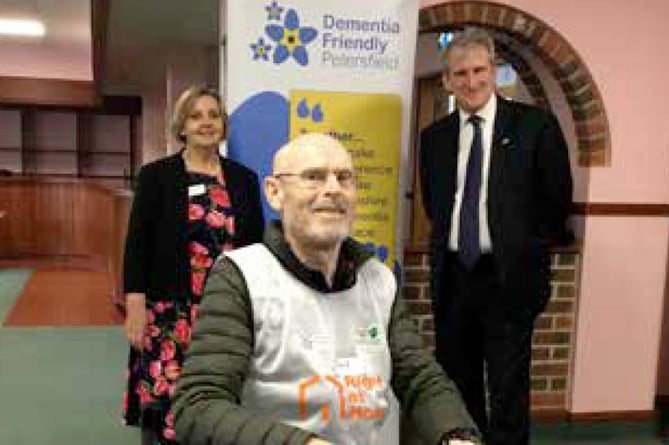 Cllr Julie Butler with Jeff Williams and MP Damian Hinds. 