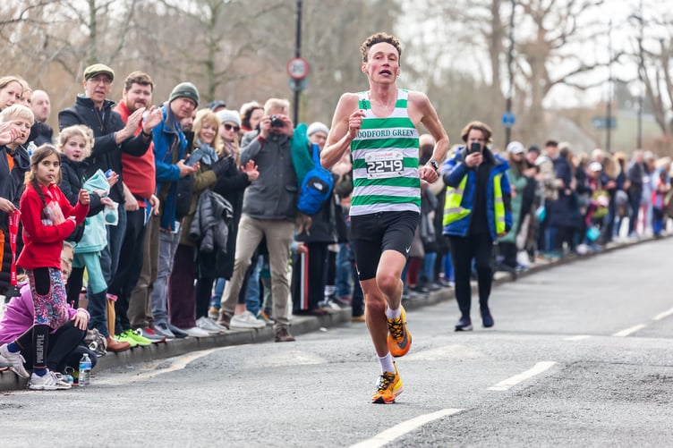 First runner home in the half marathon was Ed Shepherd.