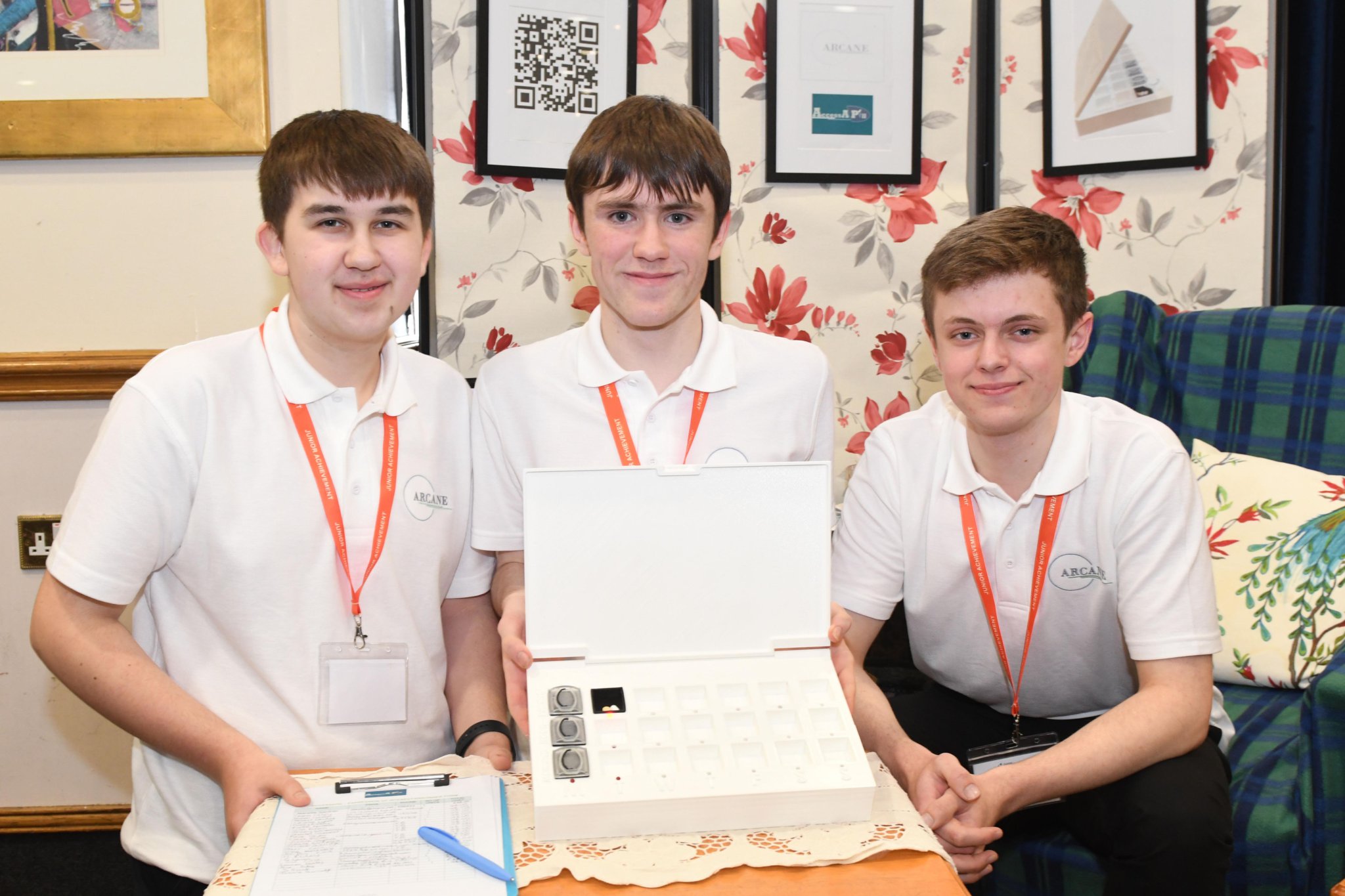 Junior Achievement Isle of Man’s company programme finals day at the Palace Hotel - team Arcane with its ‘Access A Pill’ smart dispenser