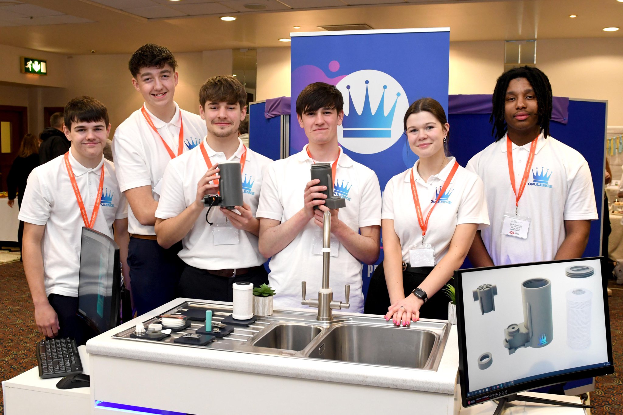 Junior Achievement Isle of Man’s company programme finals day at the Palace Hotel - team Opulence with its smart water filter