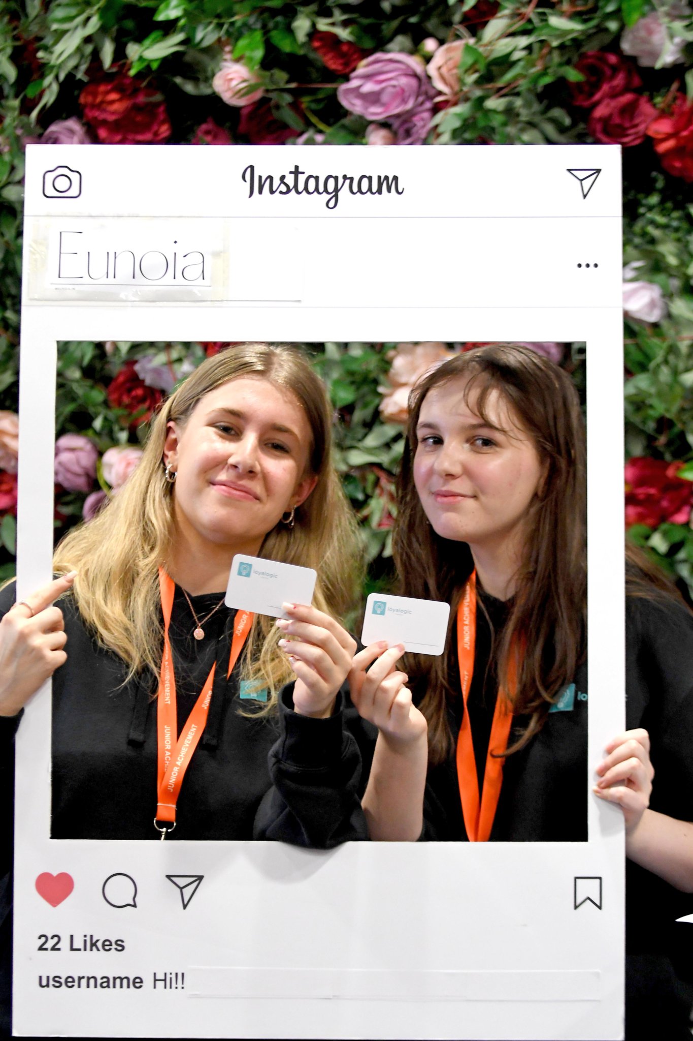 Junior Achievement Isle of Man’s company programme finals day at the Palace Hotel - team Euonia with its loyalty card for shops around Ramsey