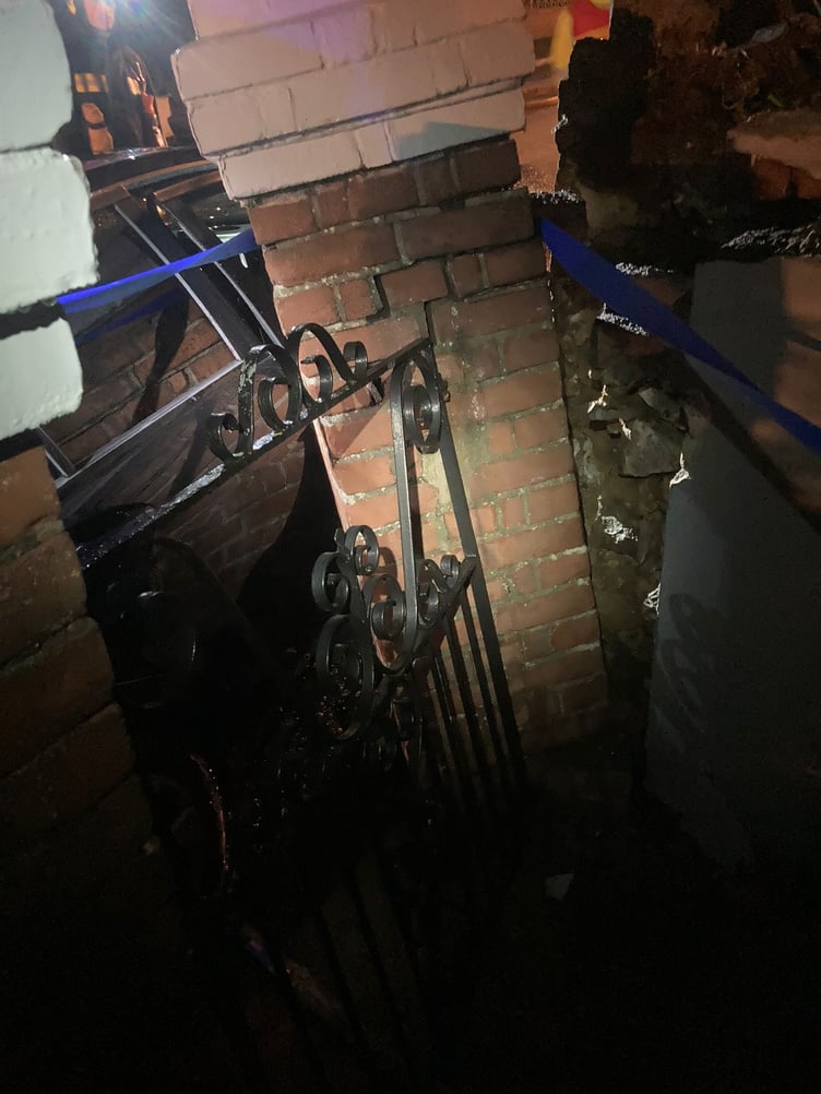 The scene of a gas leak that led to homes being evacuated in Abbotsbury Road in Newton Abbot on Sunday evening.Pictures: Newton Abbot Fire Station