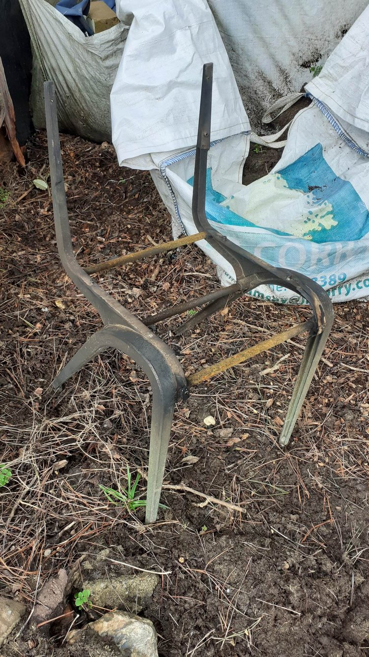 A chair that was damaged at Crossags fire campsite