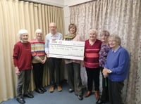 <p>Chase Hospital League of Friends chairman Dr Frank Williams-Thomas presents a cheque for £10,000 to Sally Bull of The Rosemary Foundation</p>