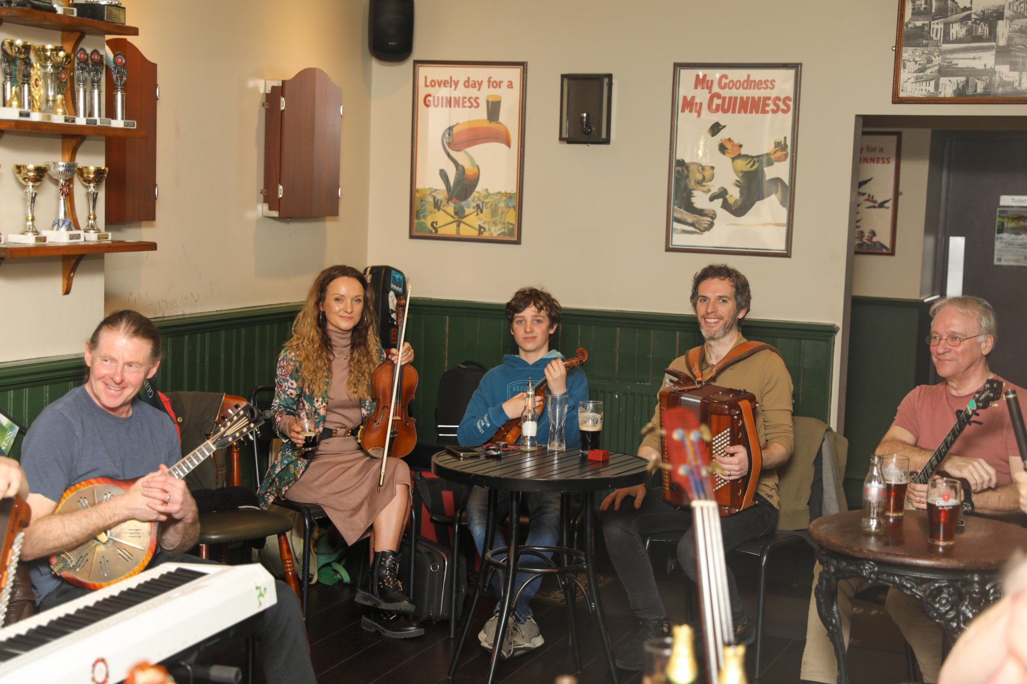 Chris Franks on piano accordion and Paul Callister on mandolin at the traditional music session on Saturday afternoon