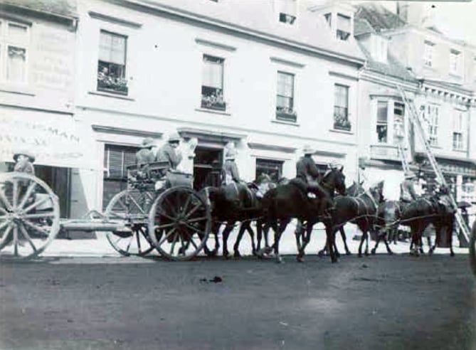 Horses in Alton High Street.