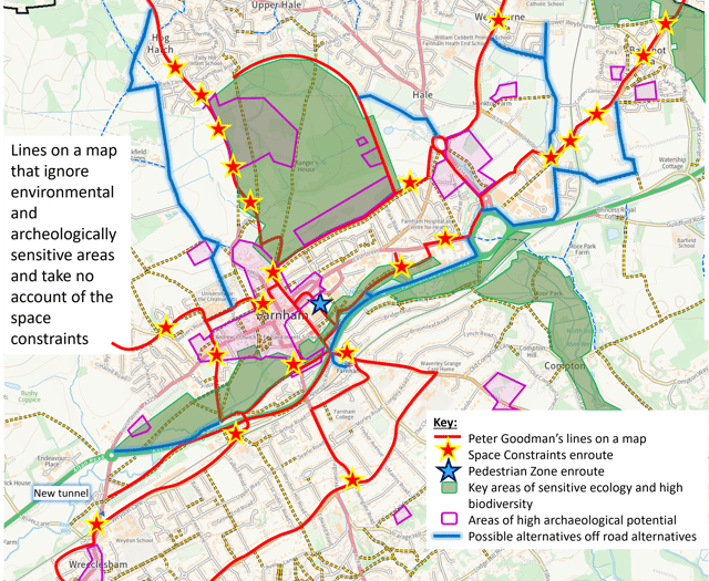 Sorry to puncture Farnham cycle plans, but they're just fantasy...