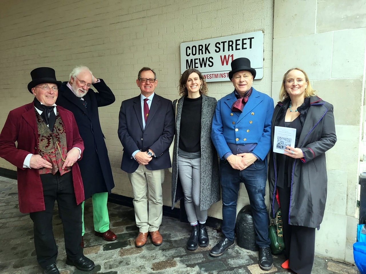 Lucinda Hawksley from the Dickens family meeting Christopher Marley, a relative of the late Dr Miles Marley
