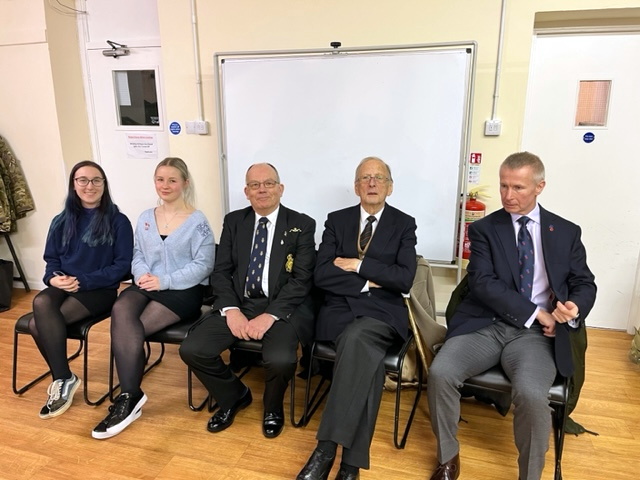 Launceston Royal British Legion President John Knights (Major, retired), Chairman Paul Oliver MBE (Lt Col, retired), Poppy Appeal Organiser Harry Colville and Youth Section Representative Dee Wade-Hall attended the recent meeting to hand out the official affiliation patches to cadets