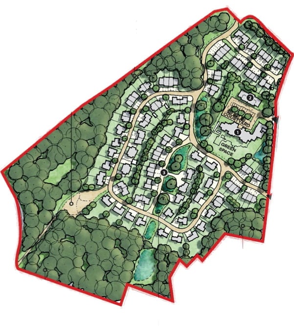 Cala Homes' plans for the Royal Junior School site in Hindhead, as included in the developer's EIA application