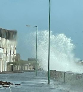 Castletown during weather warning