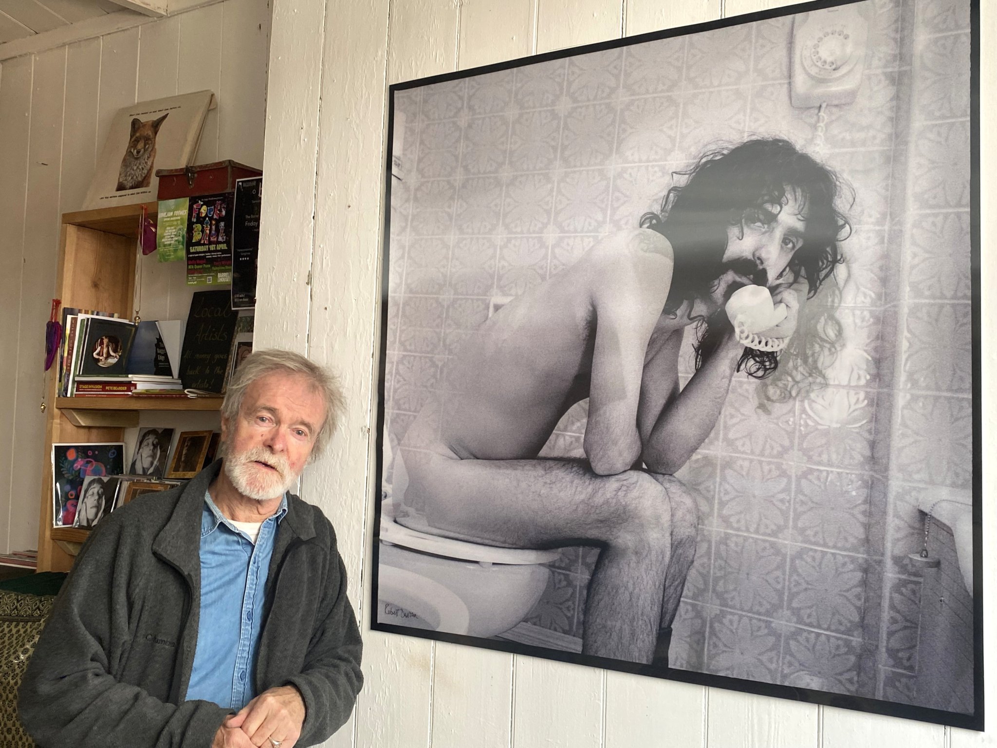 Robert Davidson with one of the lost images of Frank Zappa