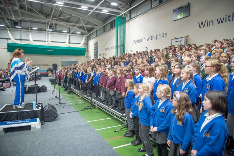 19 local primary schools joined in with the performance at Wellington School