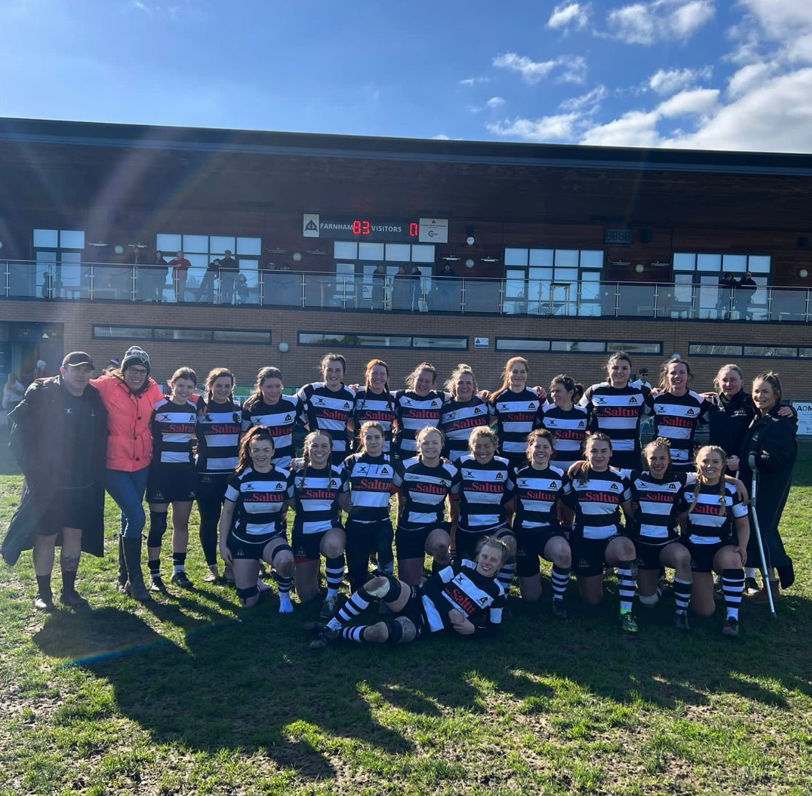 Farnham Falcons women’s first team sealed the league title with an 83-0 win against Reading Abbey