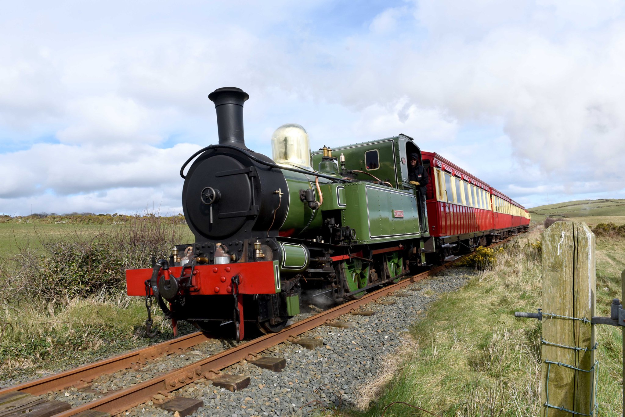 Isle of Man Steam Railway's locomotive CH Wood at Port Soderick on Sunday, March 6 2016. The service resumed for the 2016 season on Saturday