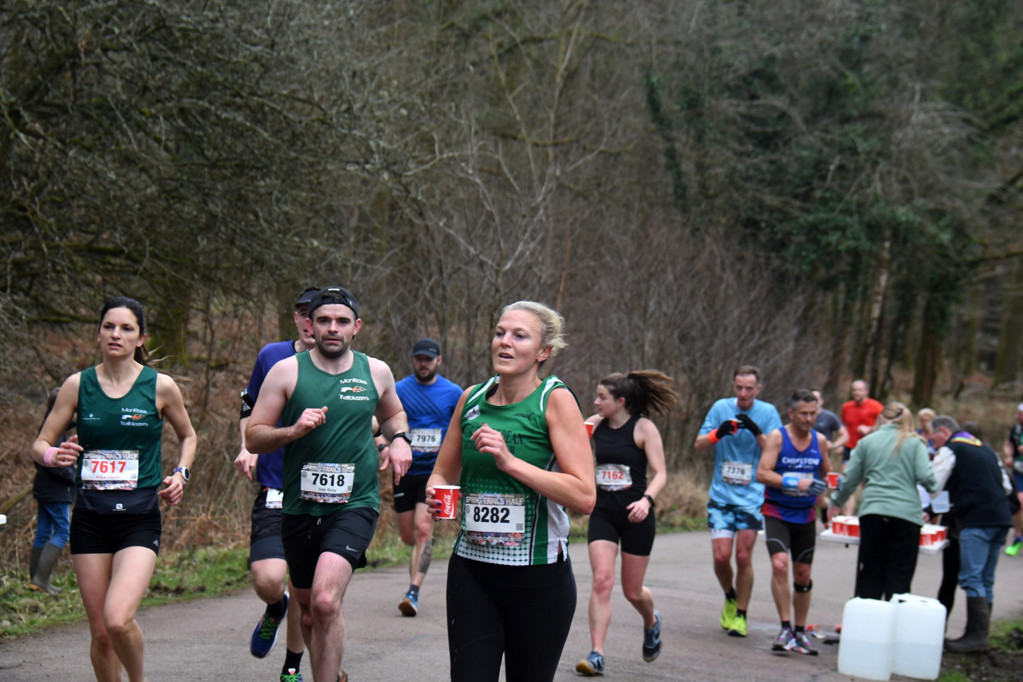Alice Taylor and Dan Gray of Monross Trailblazers and Leanne Meek of Forest of Dean Athletic Club