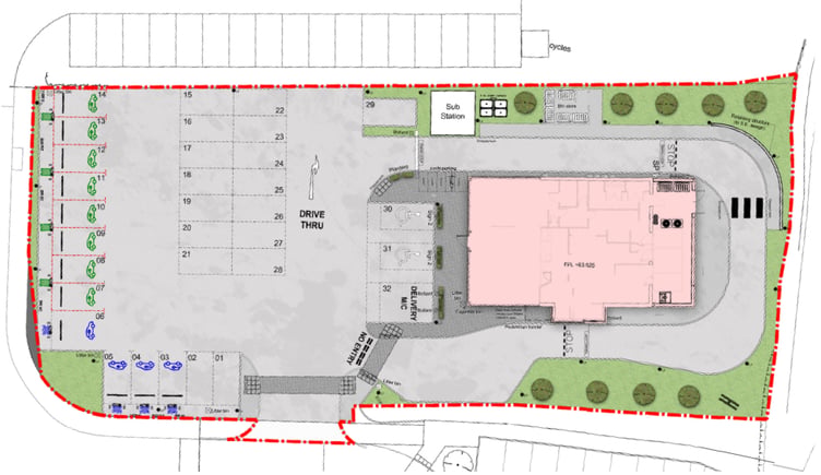 The proposed lay-out of the KFC store at Chelston.