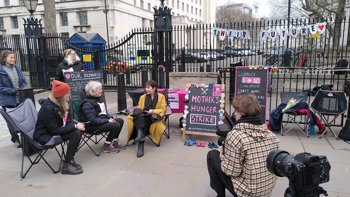 PICTURED: The mothers outside of 10 Downing Street in protest
PHOTOS: Anya Rose