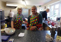 A busy market at Cheriton Fitzpaine
