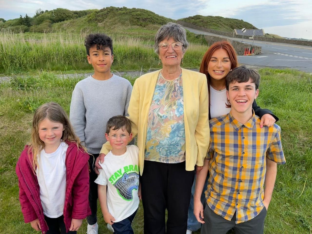 Margaret Kennaugh and her grandchildren, Reuben, Margaret, Emily