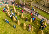 Farnham’s £19,500 golden cones art installation gets the town talking