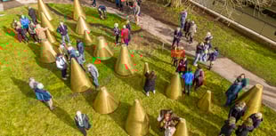Farnham’s £19,500 golden cones art installation gets the town talking