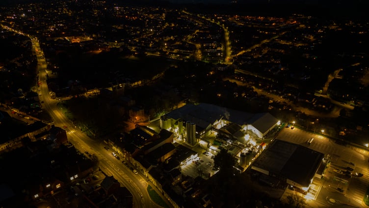 Crediton at dusk.