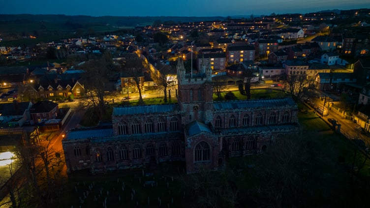 Crediton at dusk.