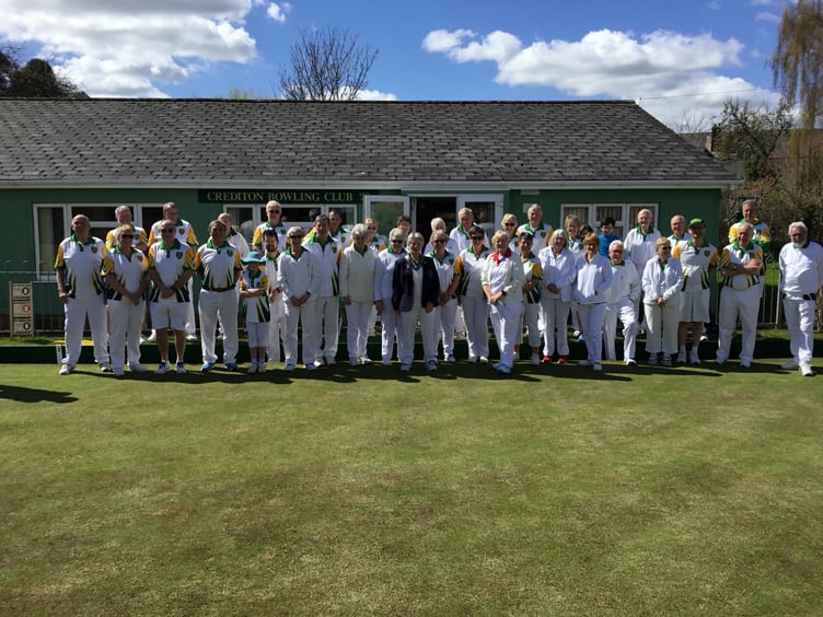 Crediton Bowling Club members on the opening day.