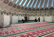 Inside Tilford's Mubarak Mosque during the holy month of Ramadan