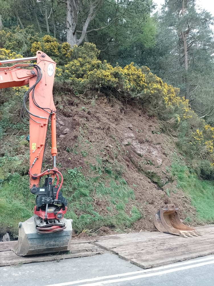 The landslip happened a couple of days ago and a tree became unstable