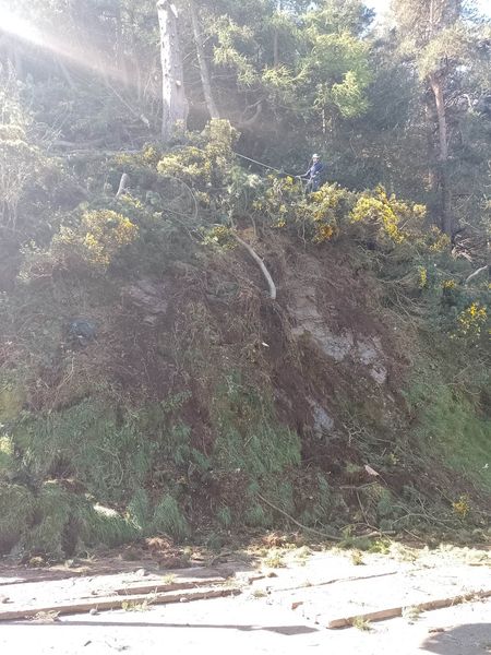 The DOI work on the landslip near Barrule