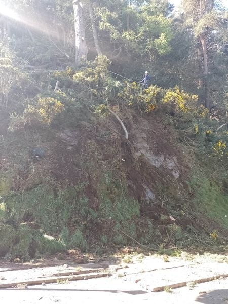 The DOI work on the landslip near Barrule