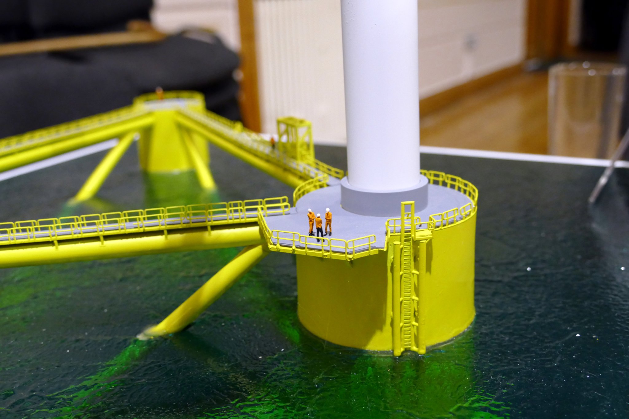 A to-scale model of a floating wind turbine